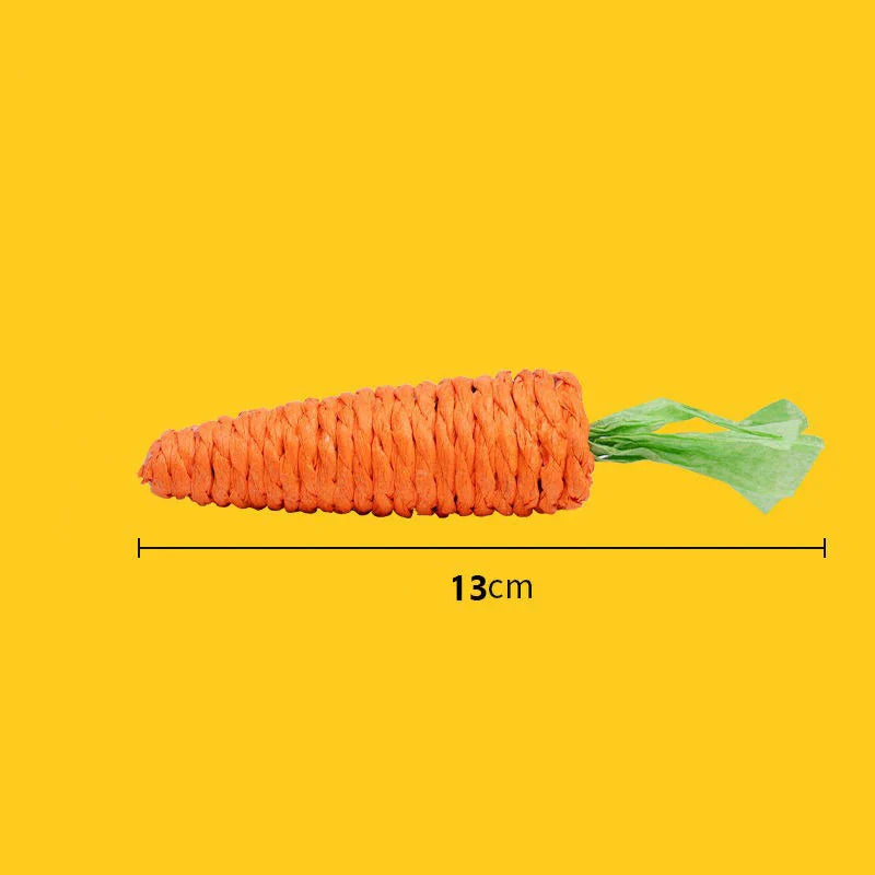 Squeaky Carrot Cat Toy – Bite-Resistant Kitten Teething Stick for Interactive Self-Play