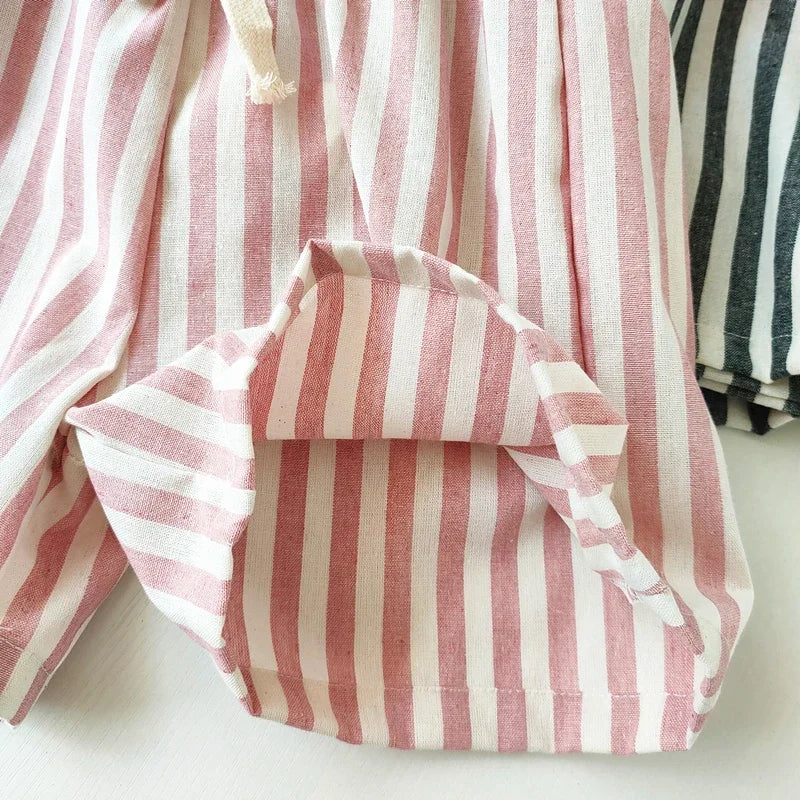 Kids Striped Linen-Cotton Harem Pants – Boys & Girls, Ages 4-6