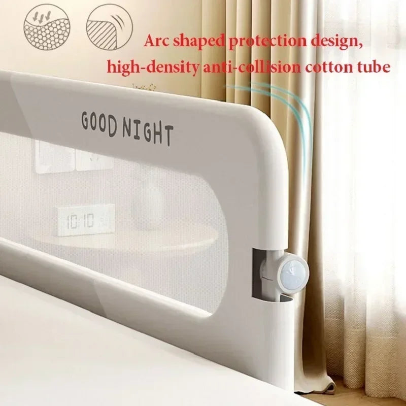 Invisible Collapsible Baby Bed Rail Guard – Foldable Anti-Fall Safety Barrier for Toddlers, Fits 150/180/200/220×70 cm (59/71/79/87×27.6 in)