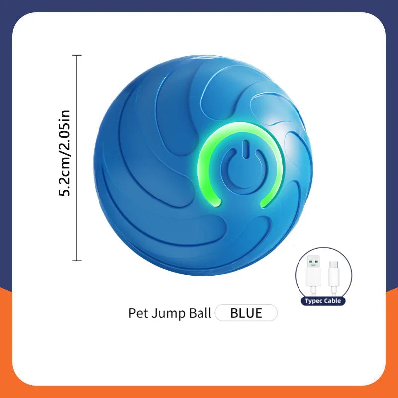 Automatic Interactive Dog Toy Ball USB Rechargeable Rolling Bouncing Chew Toy for Puppies to Large Dogs — Sizes 5.2 cm / 6.7 cm (2.05 in / 2.64 in)