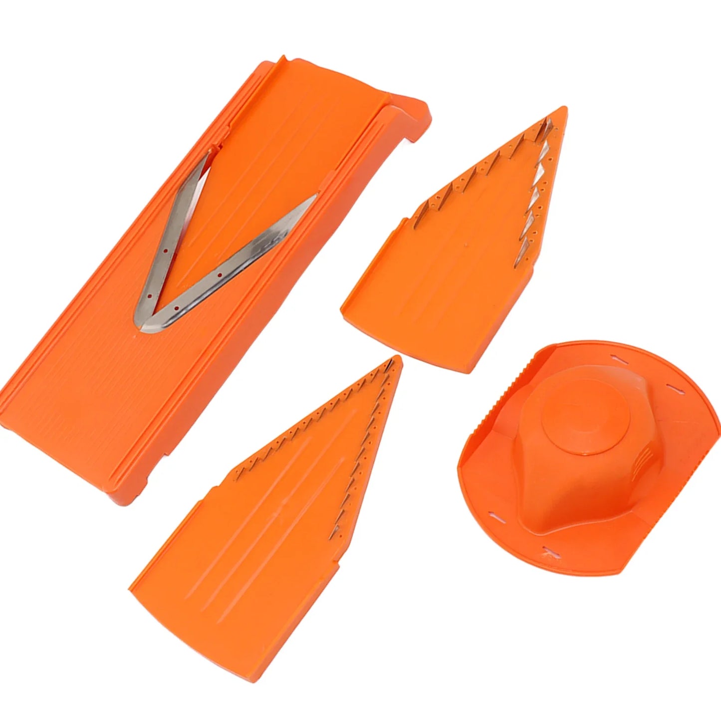 V-Blade Mandoline Vegetable Cutter – Manual Kitchen Slicer with Hand Guard & 3 Stainless Steel Blades