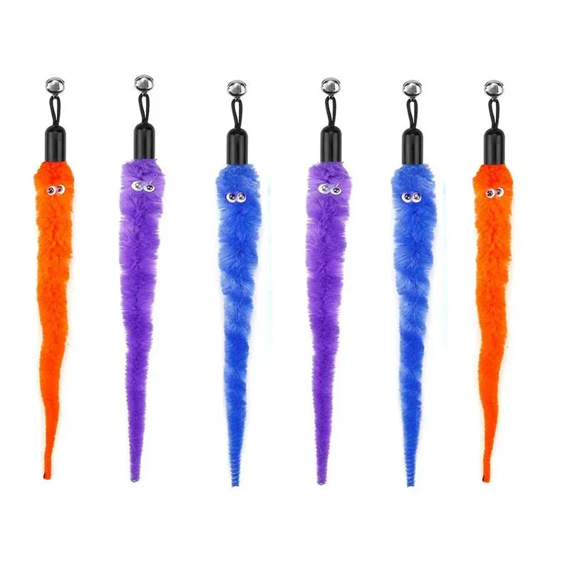 Interactive Cat Feather Toy Refill Kit – Feather Birds, Faux Worm & Foam Ball with Bell for Kittens