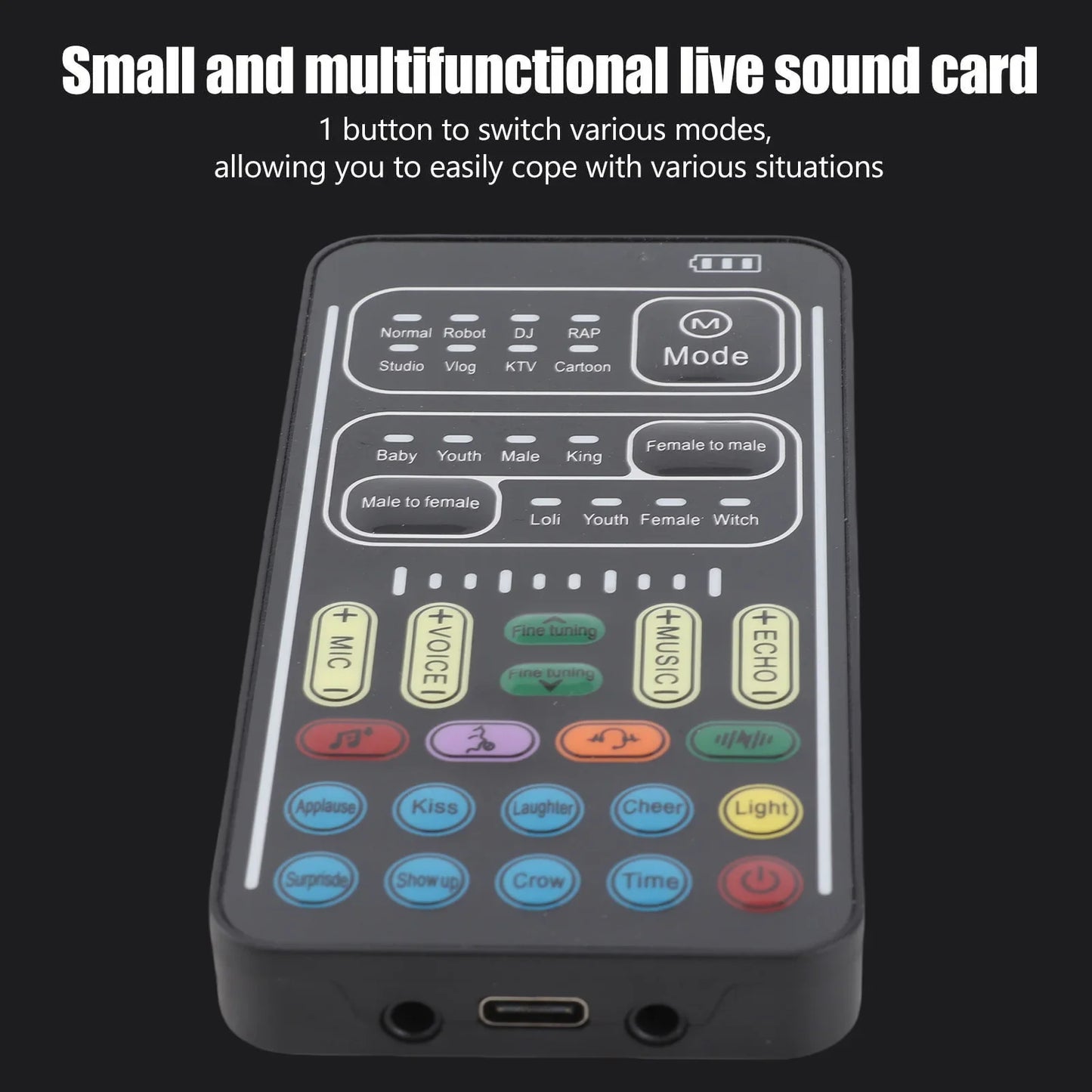 Portable Voice Changer Mini Sound Card - Multifunction Recording Set for Gaming, Streaming & PC