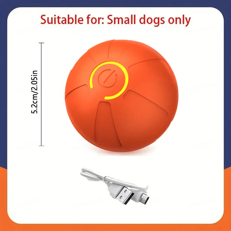 Automatic Interactive Dog Toy Ball USB Rechargeable Rolling Bouncing Chew Toy for Puppies to Large Dogs — Sizes 5.2 cm / 6.7 cm (2.05 in / 2.64 in)