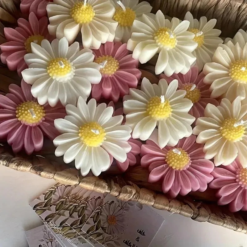 3D Daisy Silicone Mold for Candles & Plaster - Single 2.7 in (6.9 cm) Flower Mold for Resin and Clay Crafts