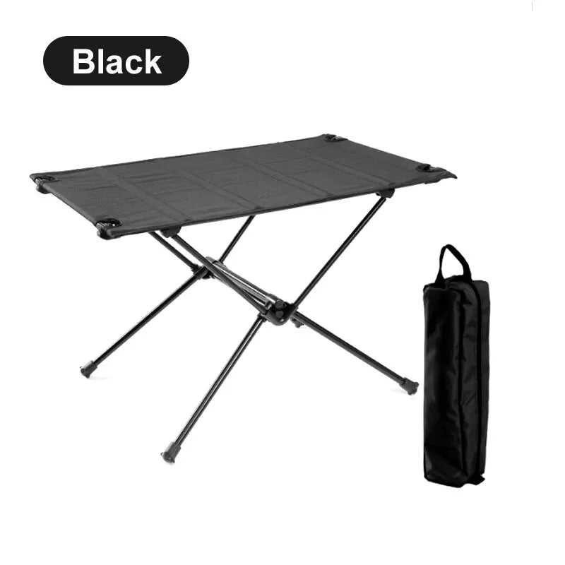 Lightweight Roll-Up Camping Table 1680D Oxford Top Aluminum Alloy Foldable Portable Picnic Table 23.6 x 15.7 x 15.5 in (60 x 40 x 39.5 cm)