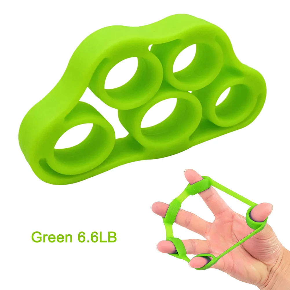 5-Finger Silicone Finger Strengthener Ring – Hand Grip & Finger Exerciser for Rehab, Guitar Practice, Stress Relief