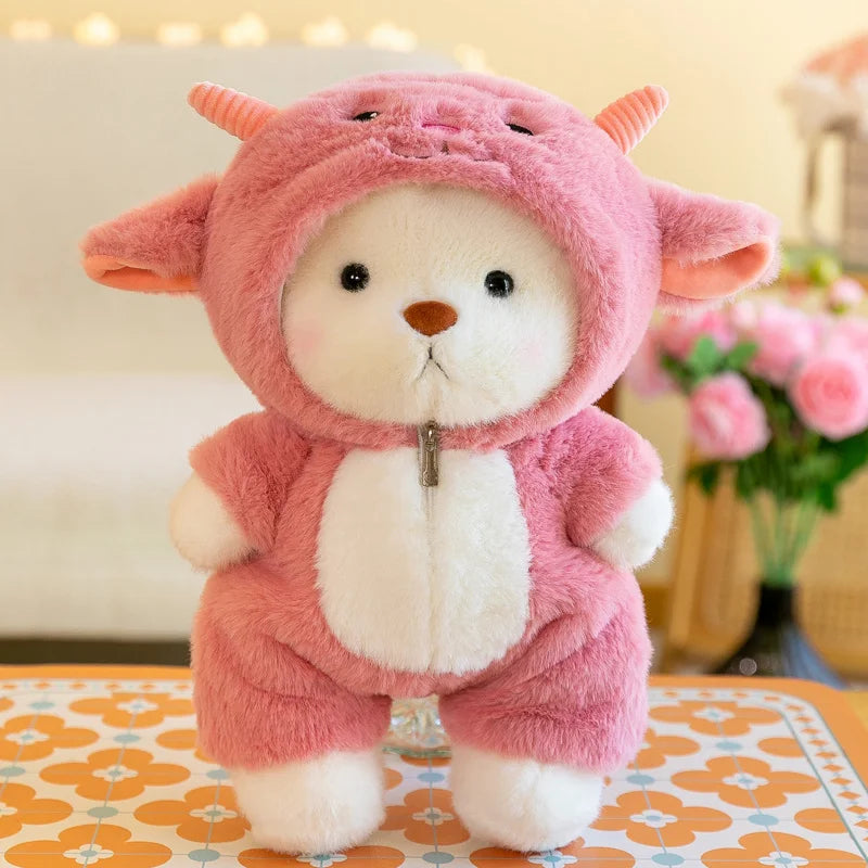 25/35cm (9.8/13.8 in) Anime Cosplay Joint Plushies Bear, Bunny, Duck, Shark and Pig Soft Stuffed Dolls for Girls