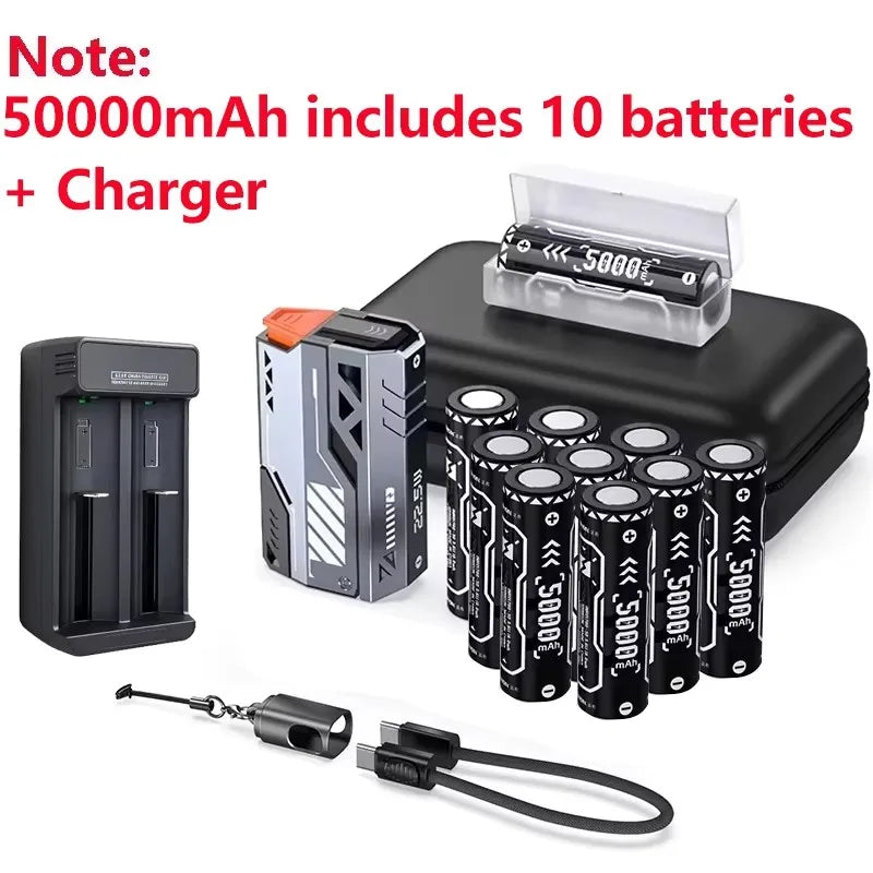 Detachable Power Bank 10,000–50,000mAh | 22.5W Fast Charge Replaceable Battery Pack with Built-In Cable
