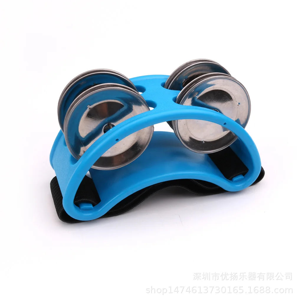 Mini Elliptical Tambourine Jingle Drum — Hand & Foot Percussion Instrument for Kids, Party & Karaoke
