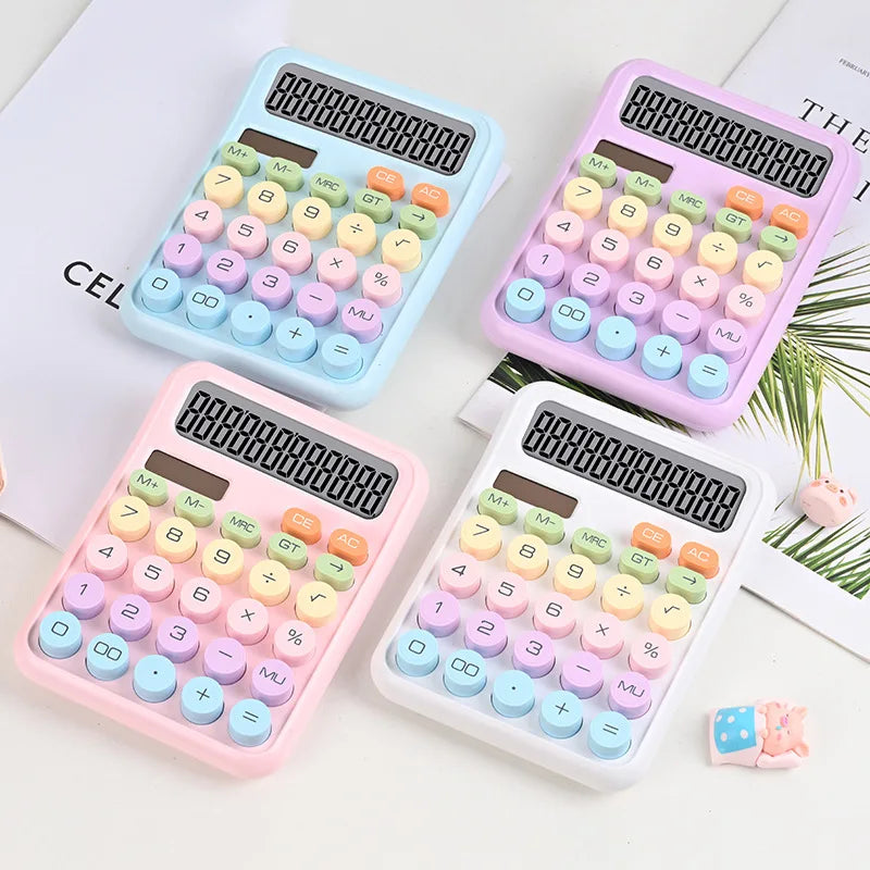 12-Digit Large Screen Desktop Calculator for Accounting and Office — Multi-Color