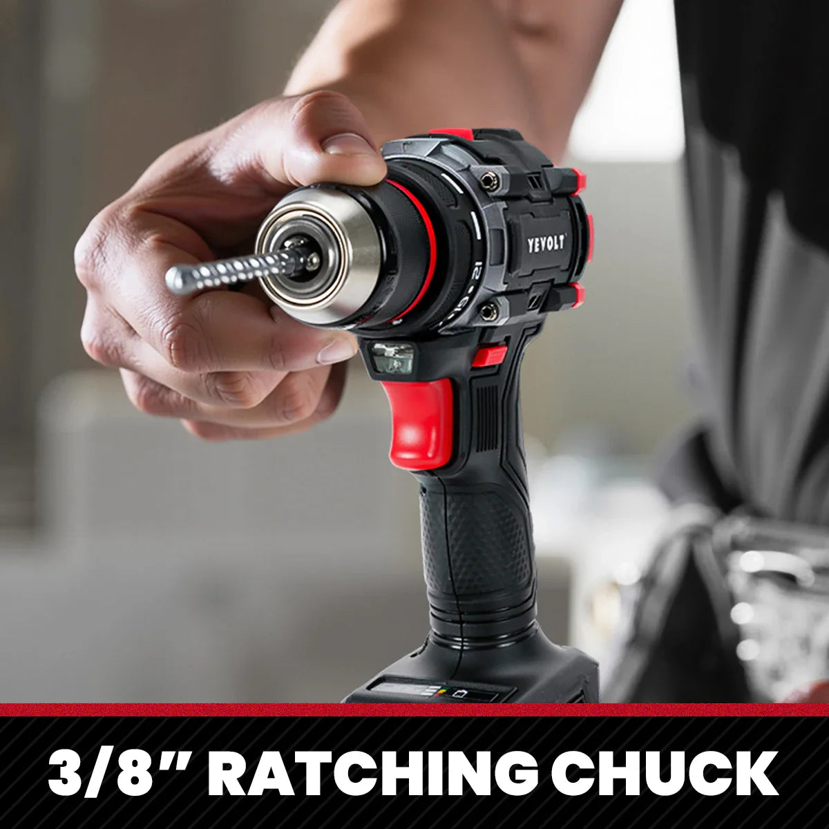 20V Brushless Cordless Drill Driver, Compact 21+1 Torque Keyless 3/8\" (0.8–10mm) Handheld Screwdriver with LED