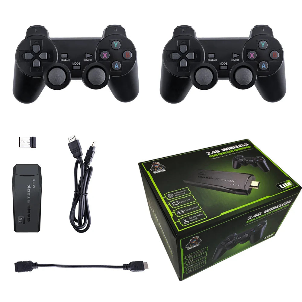 Retro Handheld Game Console 64GB — Built-in 20,000 Games with 2 Wireless Controllers, HDMI Plug & Play