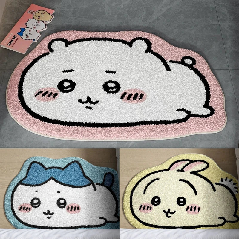 Anime Hachiware Usagi Plush Floor Rug - Non-Slip Bath, Car & Living Room Mat