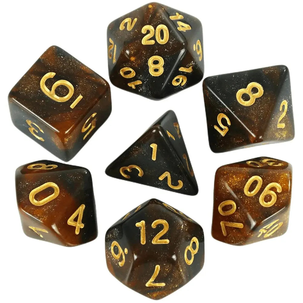7-Piece Galaxy Polyhedral Dice Set for DnD & RPGs – Colorful Universe Effect (D4-D20)