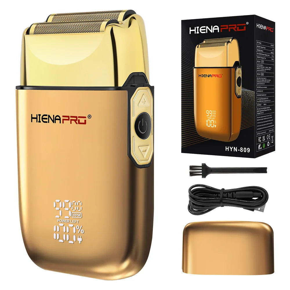 Men's Rechargeable Electric Shaver & Hair Clipper – Metal Housing, USB Fast Charge, Hypoallergenic Foil