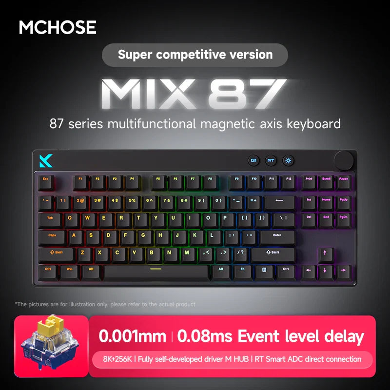 78-Key Hot-Swap Mechanical Gaming Keyboard with Magnetic Switches, PBT Keycaps & RGB USB