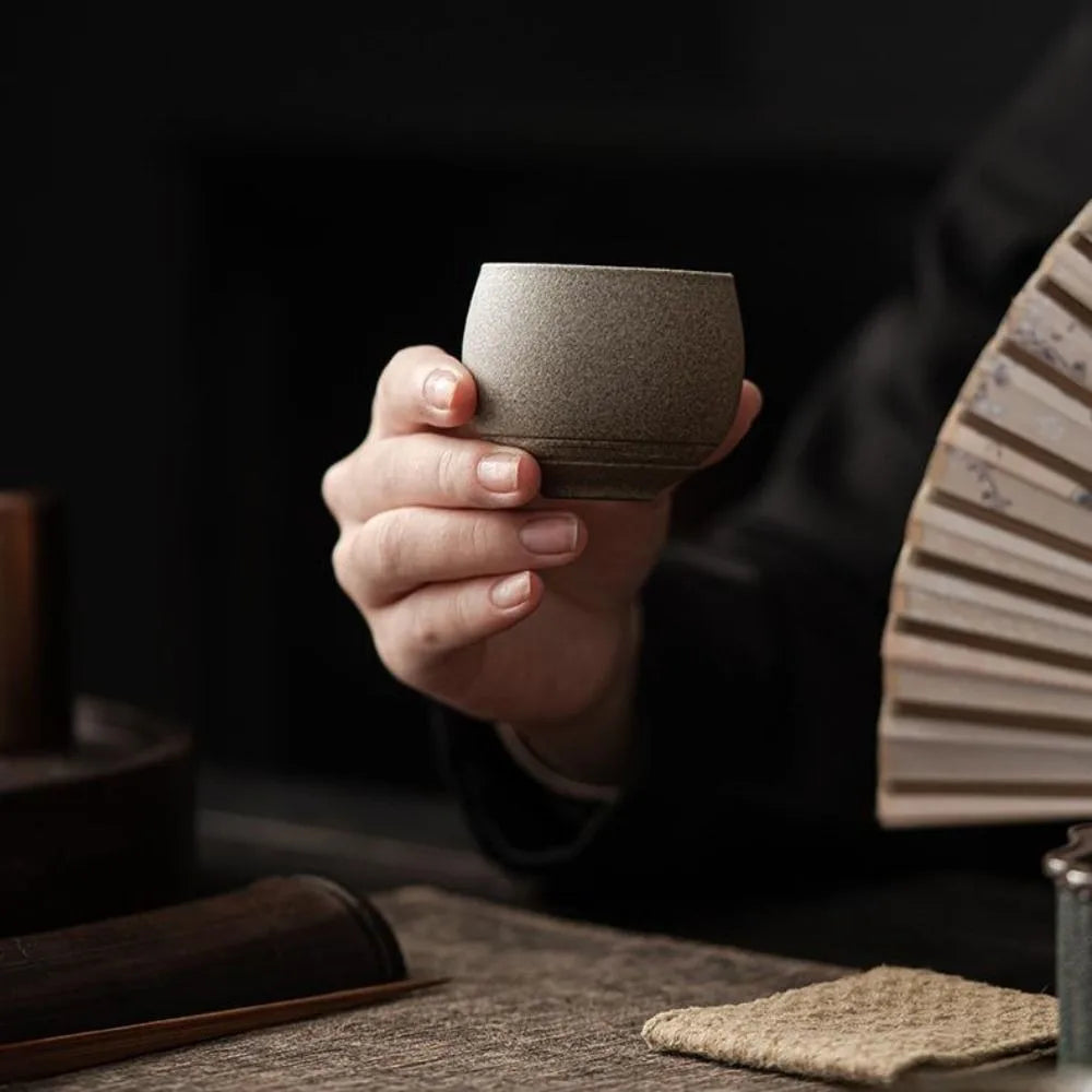 Stoneware Teacup 80ml (2.7 fl oz) Ceramic Tea Cup Small Espresso Cup 6.2 x 5 cm (2.44 x 1.97 in)
