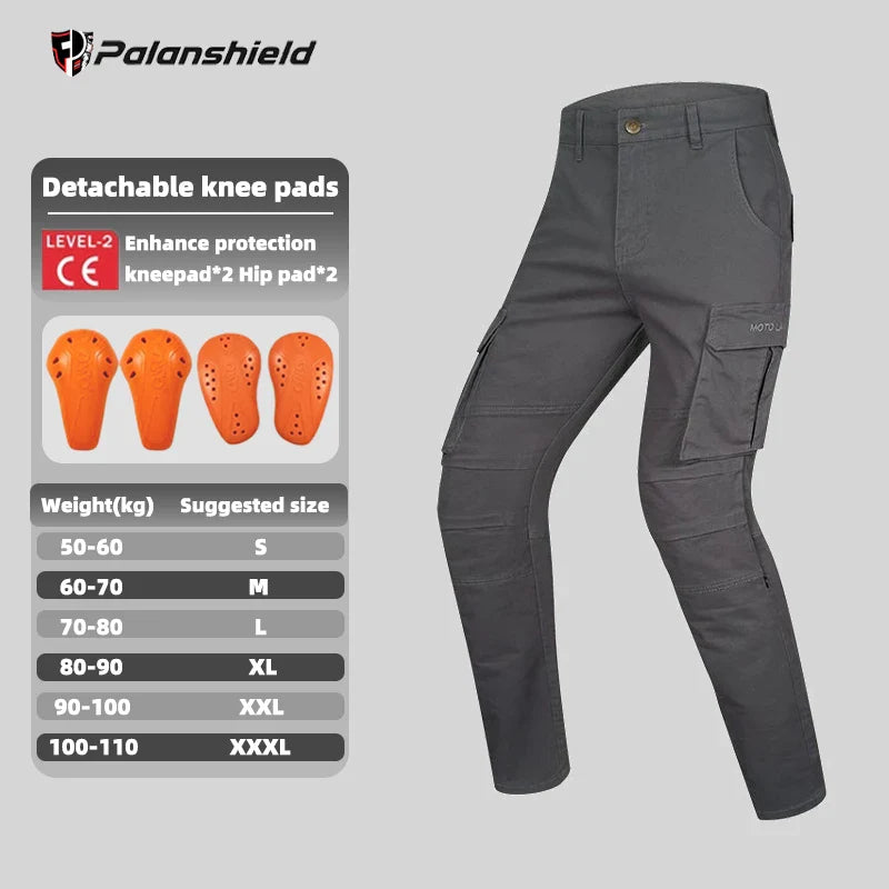 Motorcycle Riding Pants - Anti-Fall Anti-Tear with Detachable Armor, Retro Off-Road All-Season