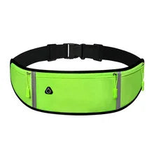 Lightweight Running Waist Bag with 3 Waterproof Pockets – Phone & 350ml Water Bottle Holder, Reflective, 41×11 cm (16.1×4.3 in)