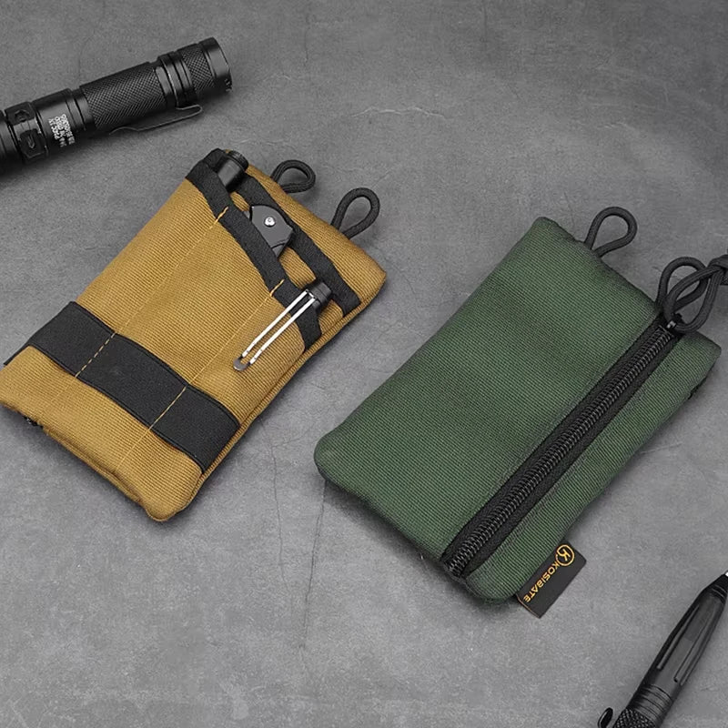 Mini Tactical EDC Waist Pouch Canvas Belt Bag - Card, Key & Coin Organizer 5.7 x 3.7 in (14.5 x 9.5 cm)