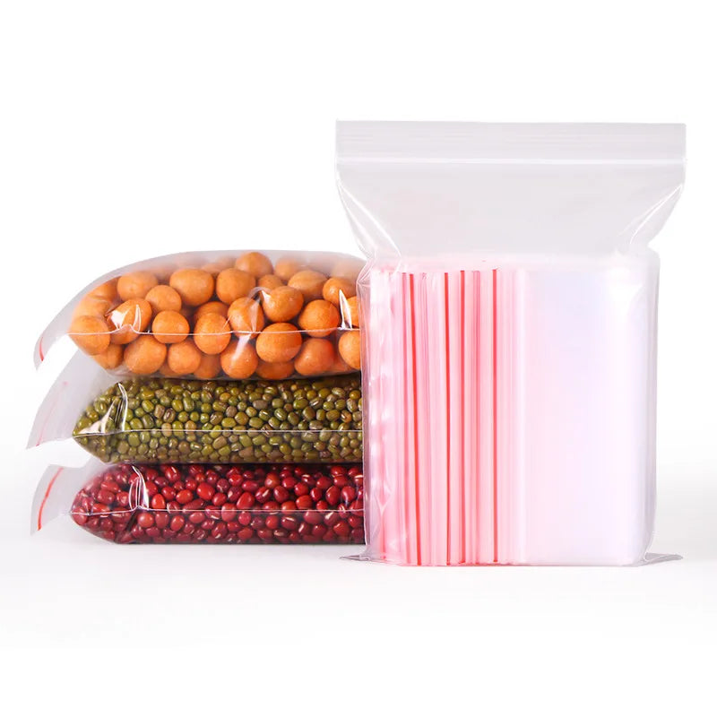 Small Reclosable Clear Zip-Top Bags 200ml (6.8 fl oz) – Resealable Plastic Food Storage & Multi-Purpose Bags