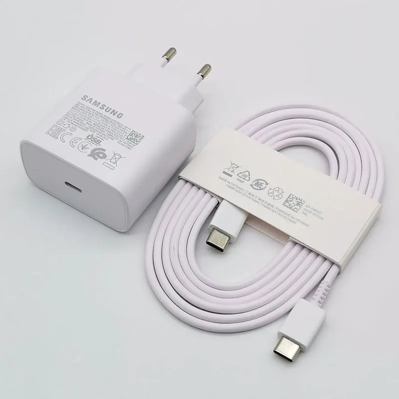 45W USB-C PD Super Fast Charger Adapter with 1.8M (5.9ft) Type-C Cable - EU Plug, Compatible with S24/S23/S22/S21/S20/Note/Flip/Fold Series