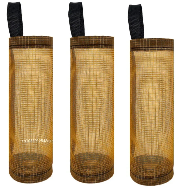 Wall-Mount Plastic Bag Holder Dispenser Hanging Kitchen Trash & Grocery Bag Organizer (1-5 Pack)