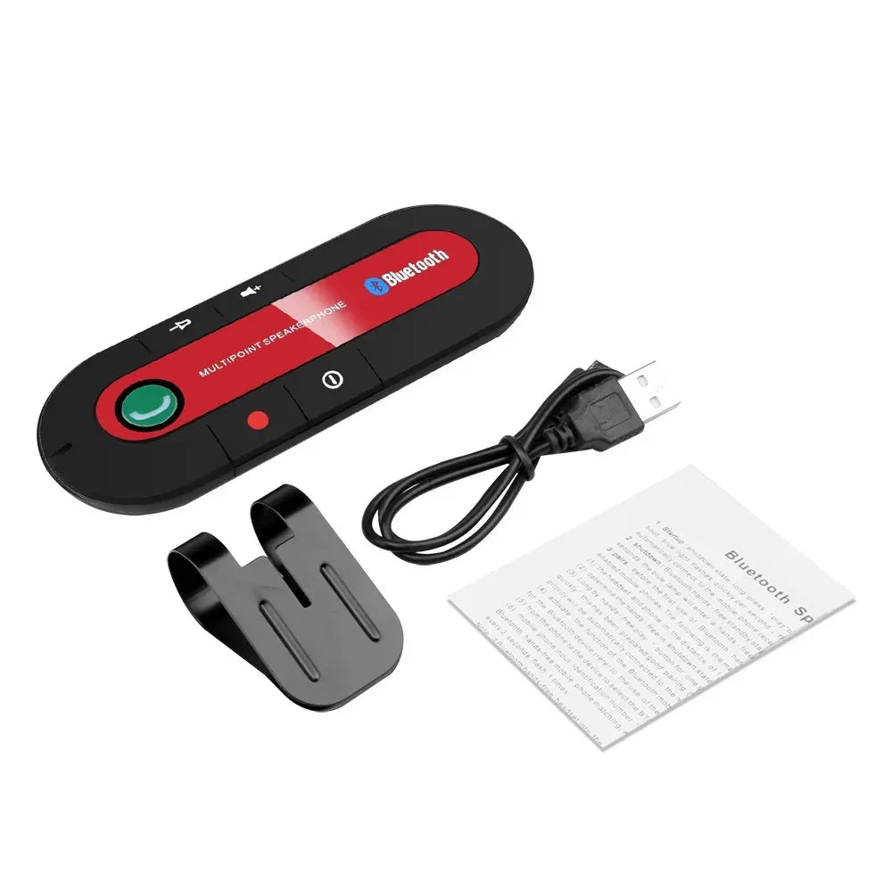 Bluetooth Car Speaker Handsfree Sun Visor Clip Wireless Speakerphone with Mic - Bluetooth 4.1, 2W, 20H Talk Time, USB Charging
