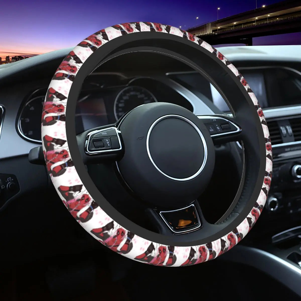 Kawaii Manga Steering Wheel Cover Soft Universal Fit 37-38 cm (14.5-15 in) Car Protector