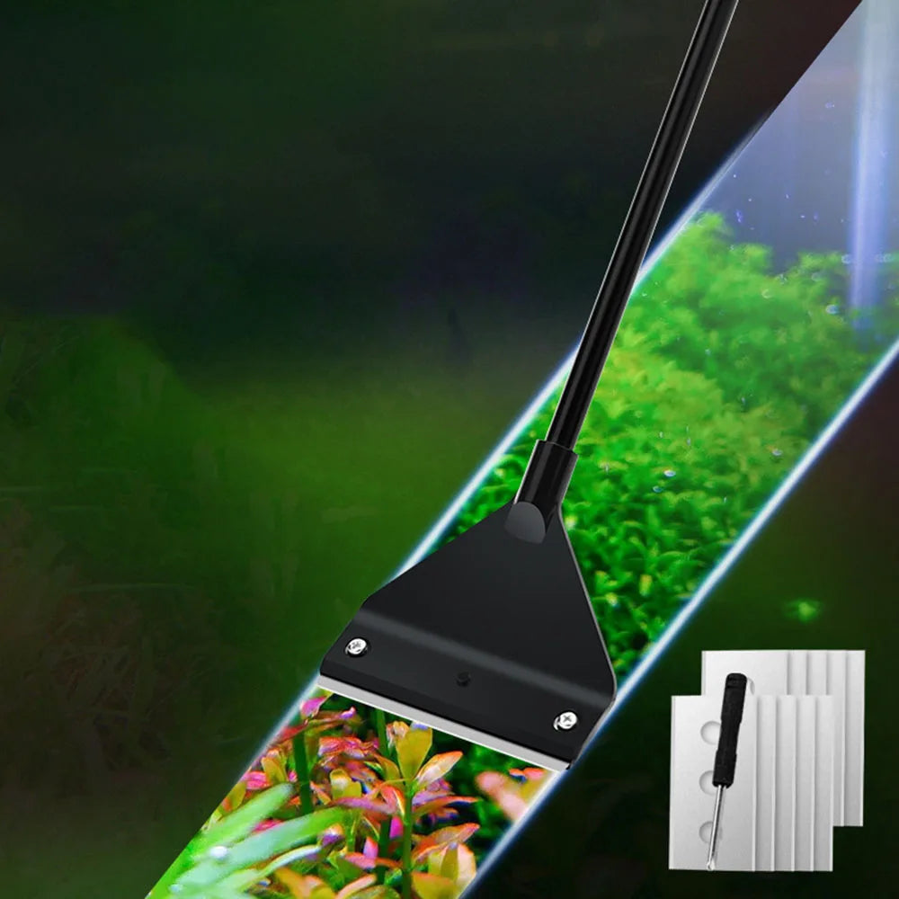 Fish Tank Algae Scraper – Stainless Steel & Carbon Fiber Aquarium Glass Cleaner