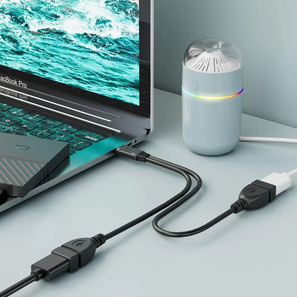 USB 2.0 Y Splitter Cable 1 Male to 2 Female for Data & Charging — 5.9 in (15 cm) or 11.8 in (30 cm)