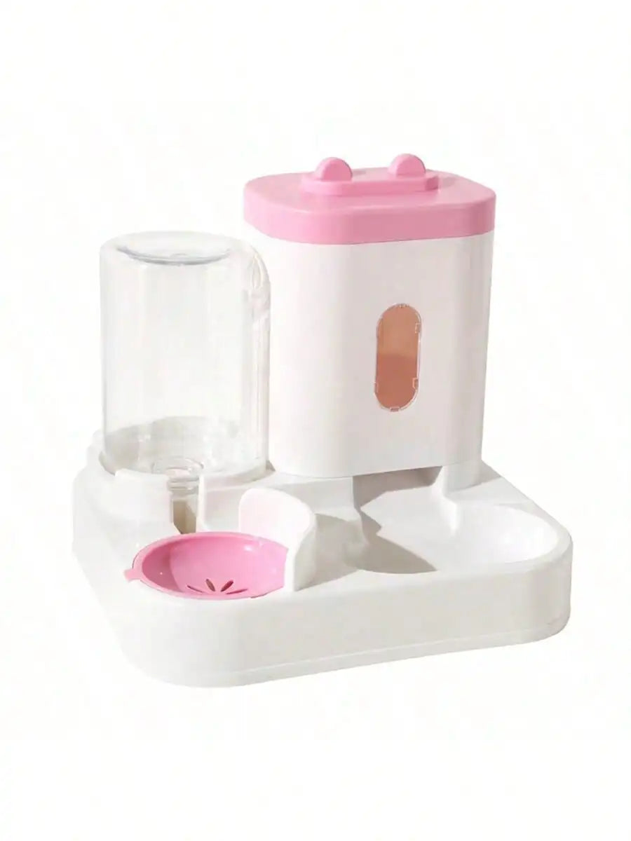 1-Pack Automatic Gravity-Fed Cat Water Dispenser & Feeder - Spill-Proof Large Capacity One-Piece Design