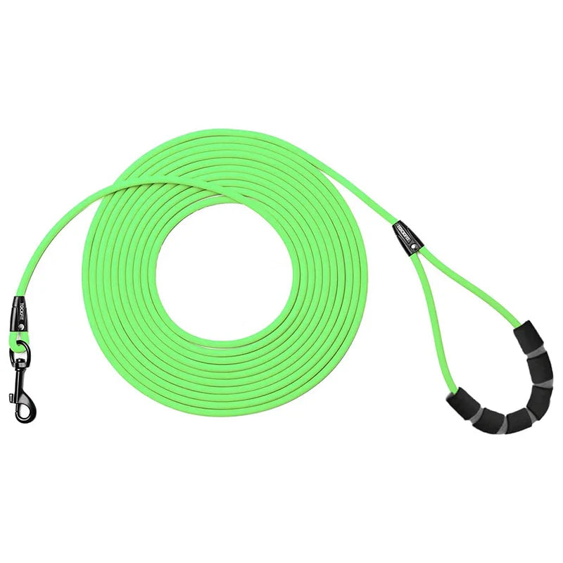 Waterproof PVC Dog Leash — Long Training Recall Lead 5ft/1.5m, 10ft/3m, 20ft/6m, 30ft/9m — Durable Tangle-Free Leash for Beach, Yard & Camping