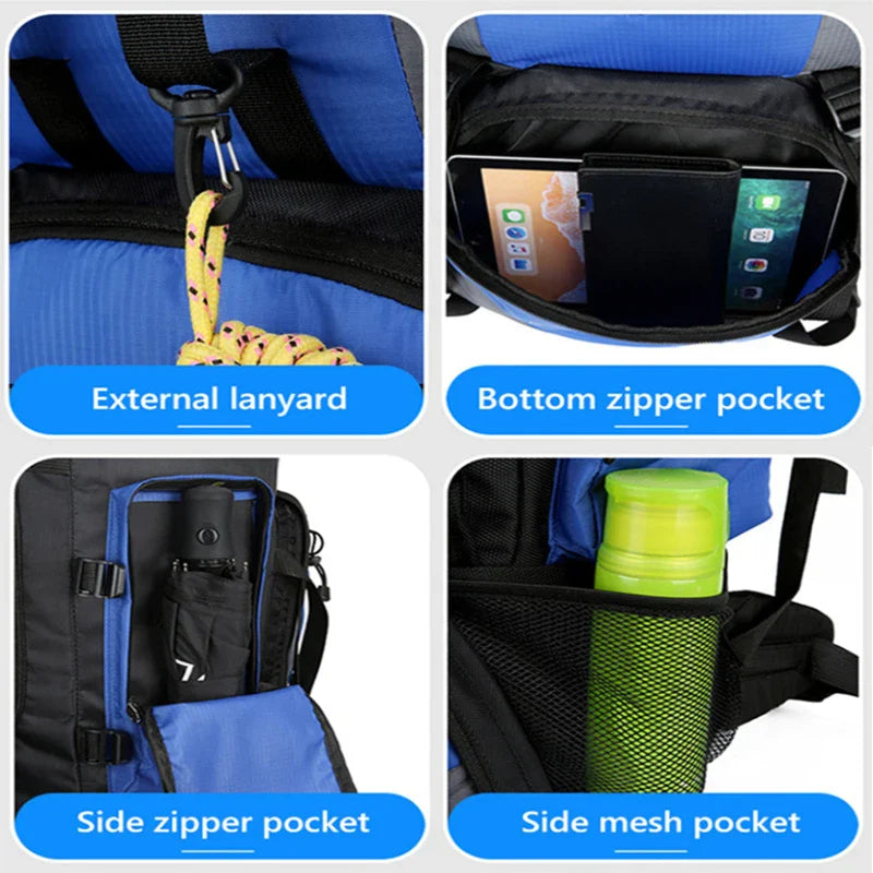 90L Waterproof Hiking Backpack - Large Capacity Trekking Rucksack for Camping & Travel (Unisex)