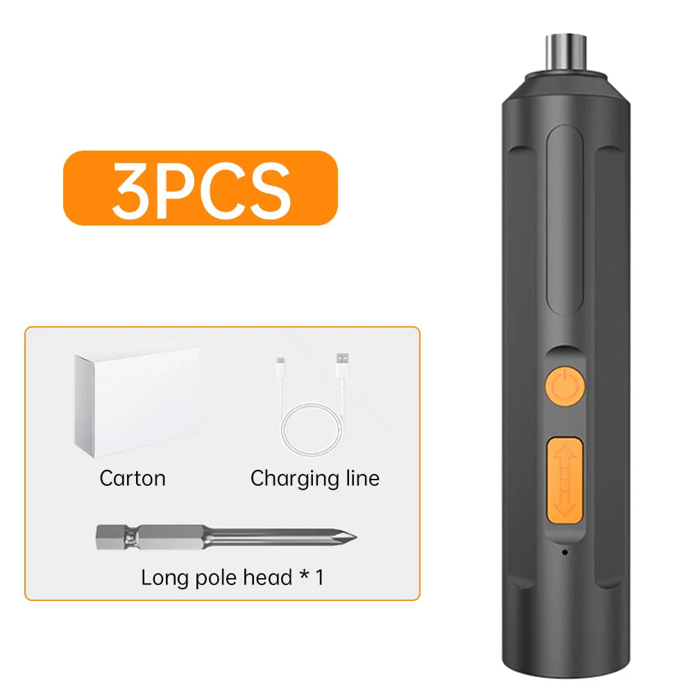 USB Rechargeable Cordless Electric Screwdriver - Precision Wireless Drill with Bit Kit