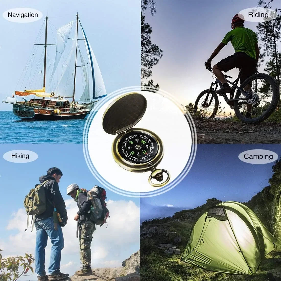 Lightweight Waterproof Hiking Compass for Orienteering, Camping, Backpacking & Hunting — Map Reading Compass