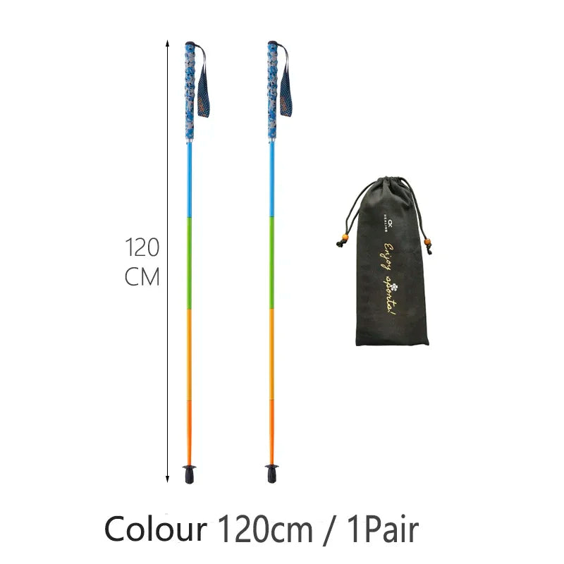 Ultra-Light Carbon Fiber Folding Trekking Pole Adjustable 110–130 cm (43–51 in) Collapsible Hiking and Walking Stick