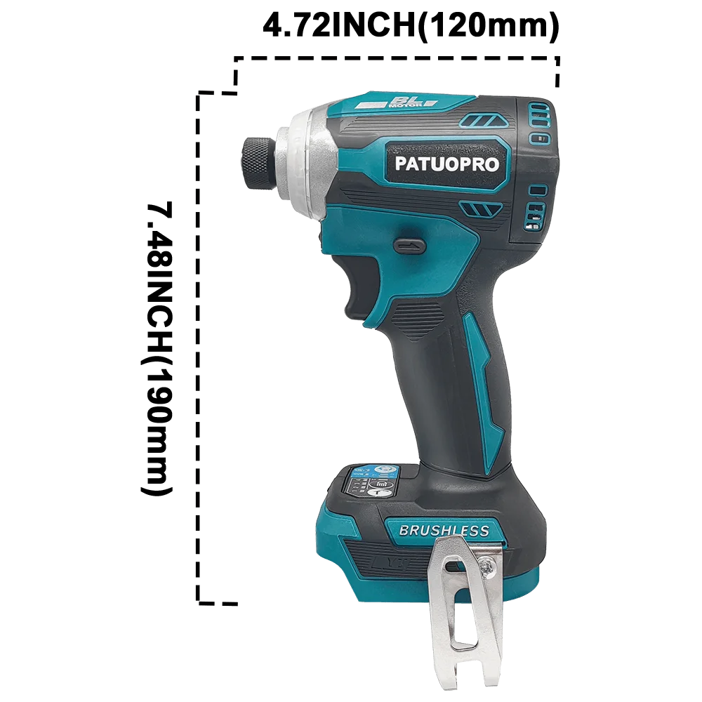 4-Speed Brushless Cordless Impact Driver — 1/4-Inch (6.35 mm) Hex, Rechargeable, 18V Lithium Compatible — Battery Not Included
