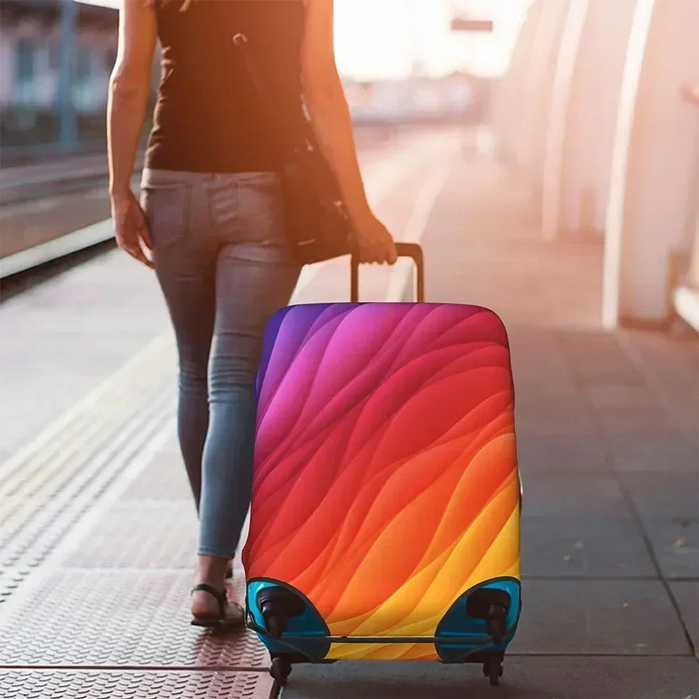 Washable Stretch Luggage Cover - Suitcase Protector for 18–32 Inch (45–81 cm) Suitcases | Geometric Print Travel Accessory