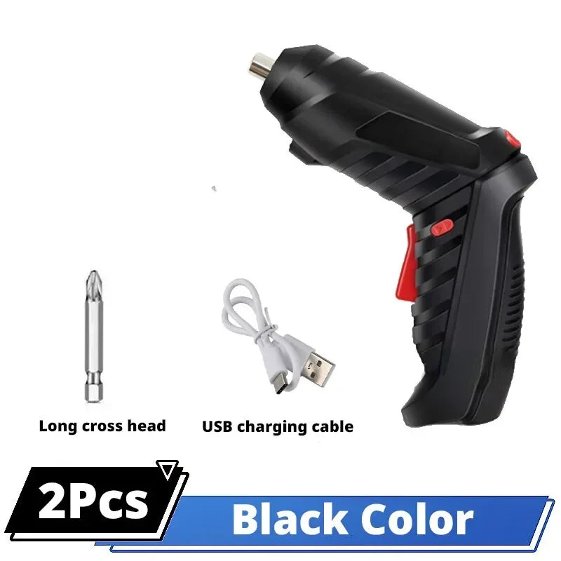 47-Piece 3.6V Cordless Electric Screwdriver Set — 1800mAh Rechargeable USB Portable Home Repair Kit