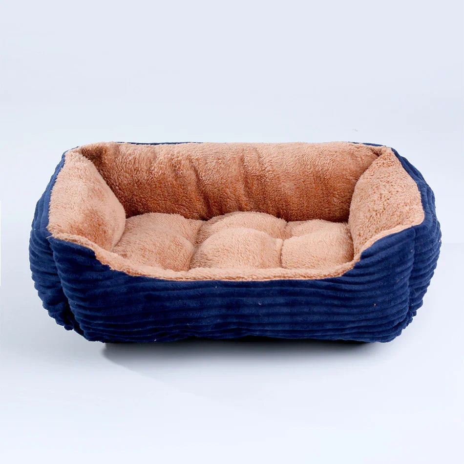 Plush Square Pet Bed for Dogs & Cats, Calming Kennel Sofa Cushion in Multiple Sizes (XS-XXL)