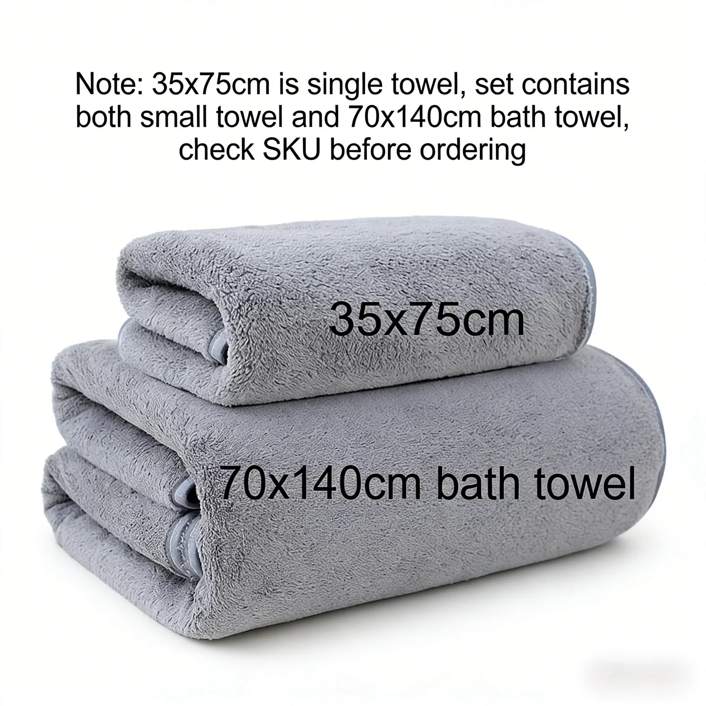 Coral Fleece Thickened Towel Set - Soft Absorbent Bath & Face Towels for Home & Gym