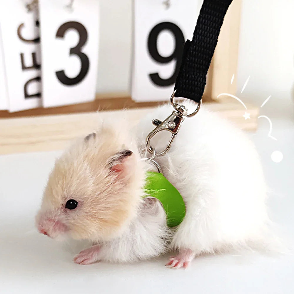 4-Pack Small Pet Harness and Leash Set - Escape-Proof Adjustable Collar for Hamsters, Sugar Gliders, Squirrels