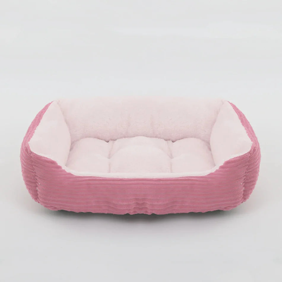 Plush Square Pet Bed for Dogs & Cats, Calming Kennel Sofa Cushion in Multiple Sizes (XS-XXL)