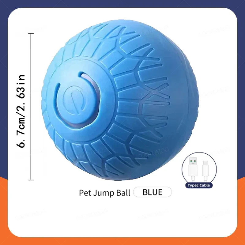 Automatic Interactive Dog Toy Ball USB Rechargeable Rolling Bouncing Chew Toy for Puppies to Large Dogs — Sizes 5.2 cm / 6.7 cm (2.05 in / 2.64 in)