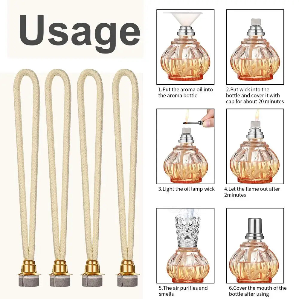 Aromatherapy Fragrance Lamp Wick Replacement for Catalytic Burners – Clay & Cotton Wicks 13mm & 18mm