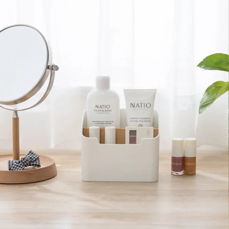Multi-Function Remote & Cosmetic Organizer Box – TV/AC Remote, Tissue Holder, Desktop Storage (5.63 x 3.62 x 4.72 in / 14.3 x 9.2 x 12 cm)