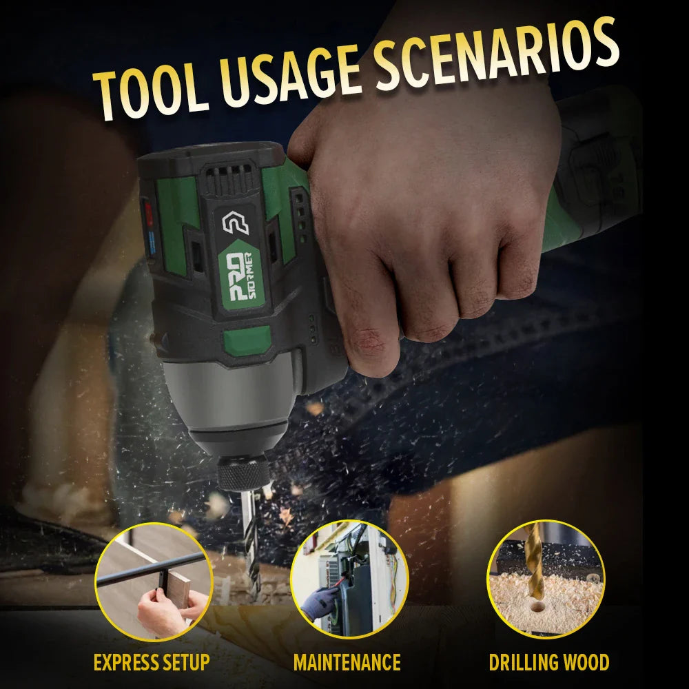 140 Nm Brushless Cordless Electric Screwdriver Drill 17V 1500mAh Rechargeable 1/4 in (6.35 mm) Hex Chuck