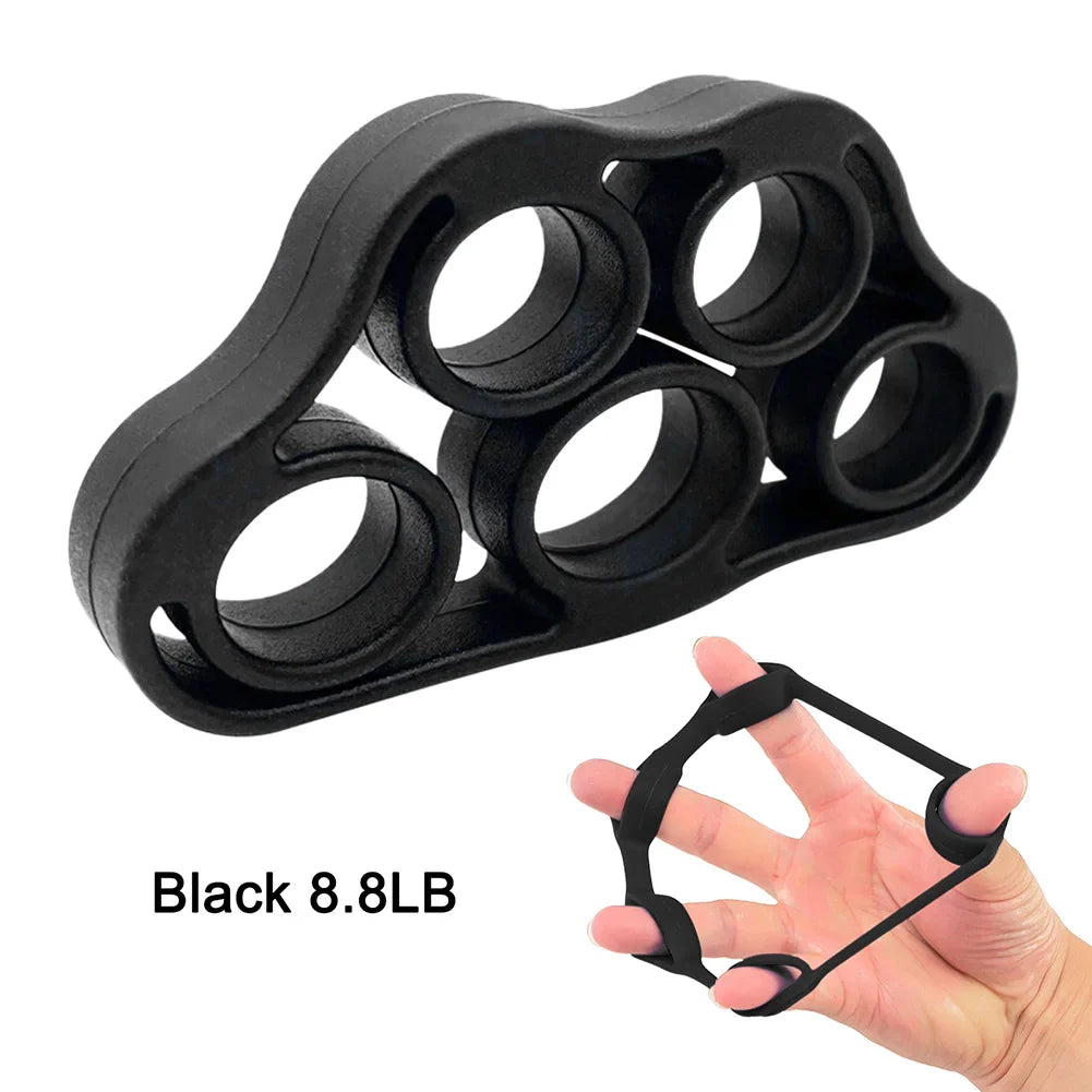 5-Finger Silicone Finger Strengthener Ring – Hand Grip & Finger Exerciser for Rehab, Guitar Practice, Stress Relief